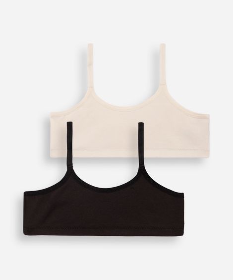 kit de 2 sutiãs infantil top delrio colorido