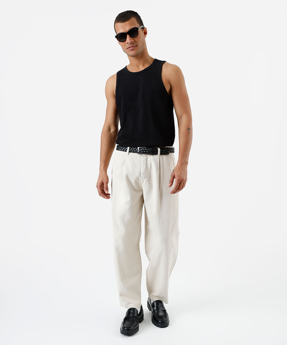 regata básica masculina de algodão preta