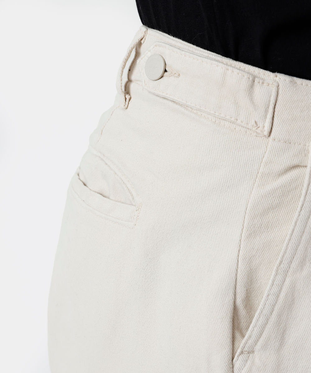 calça masculina chino barrel sarja bege