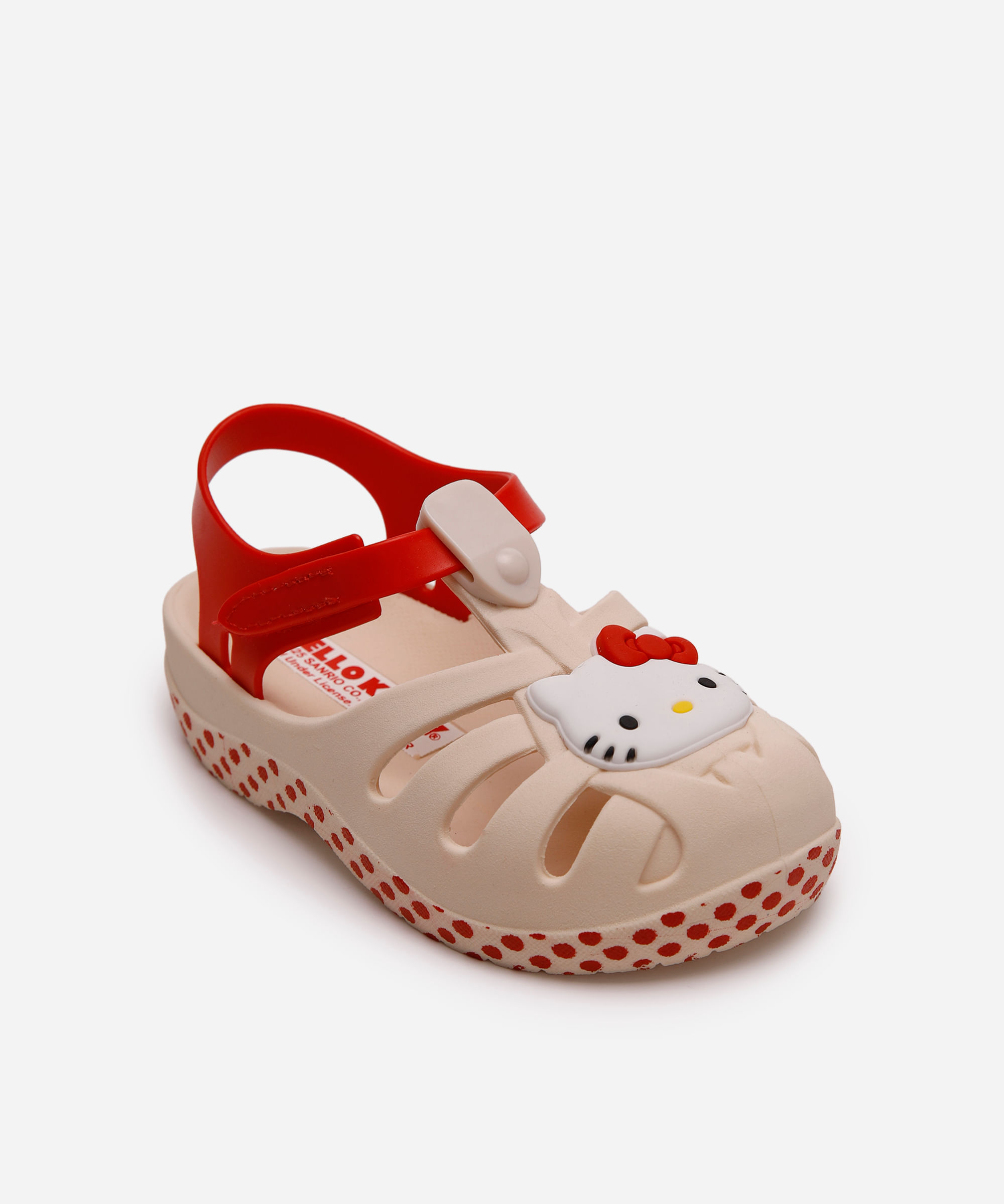 sandália infantil hello kitty grendene bege
