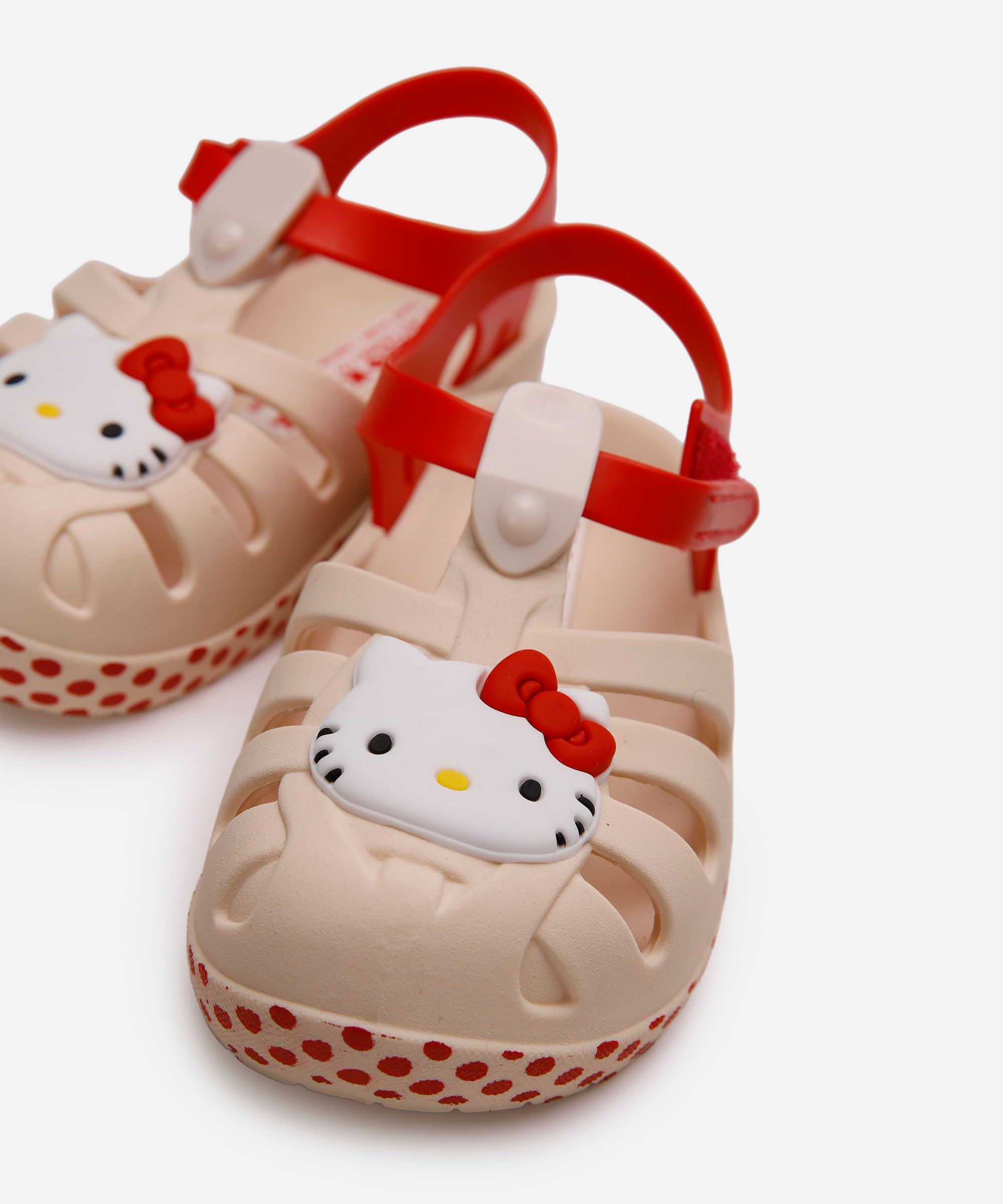 sandália infantil hello kitty grendene bege