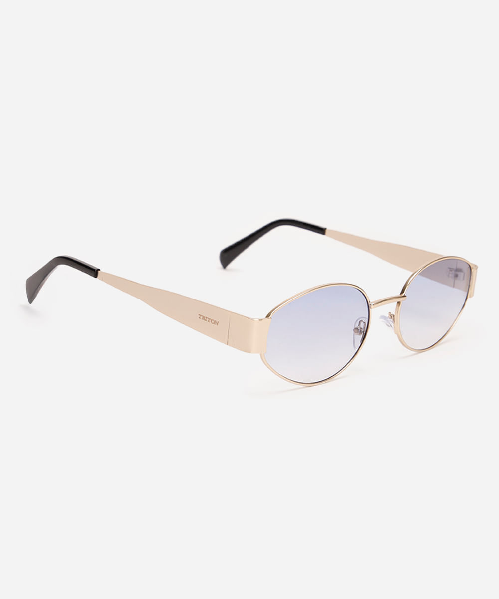 óculos de sol oval triton dourado