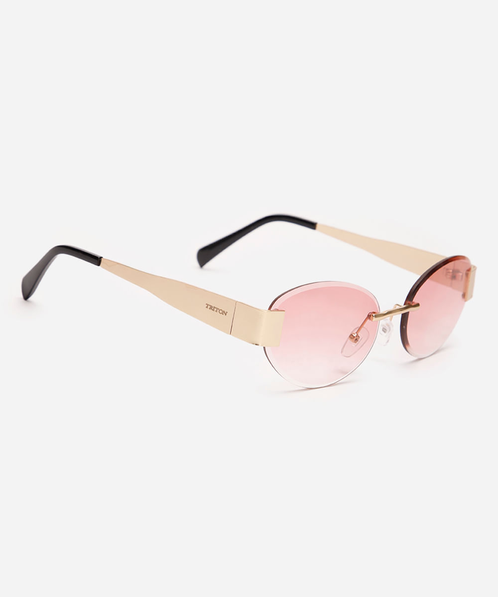 óculos de sol oval triton dourado