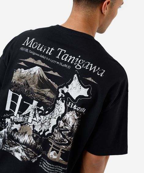 camiseta masculina oversized fuji rugby preta