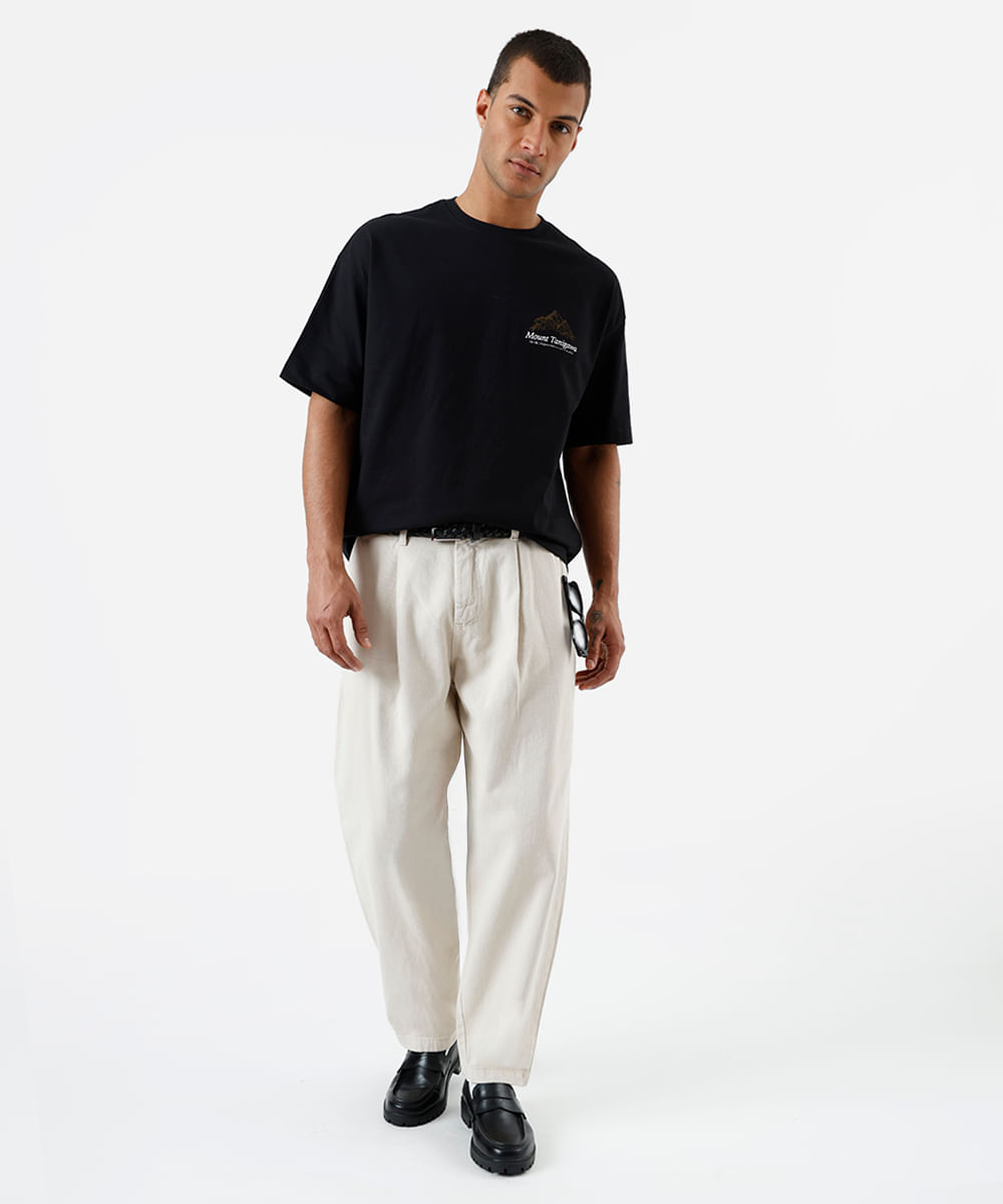 camiseta masculina oversized fuji rugby preta