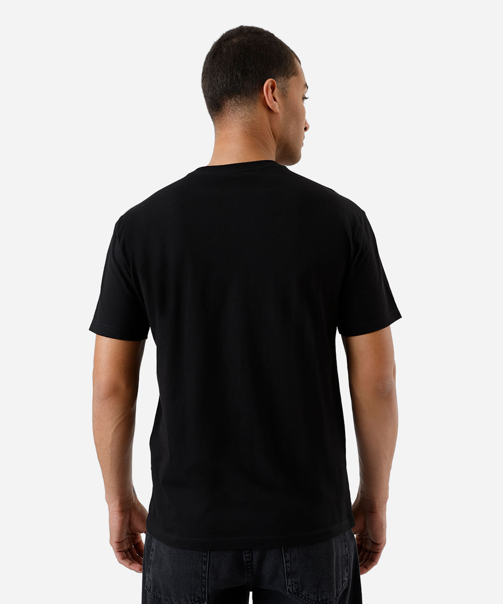 camiseta masculina de algodão demon slayer preta