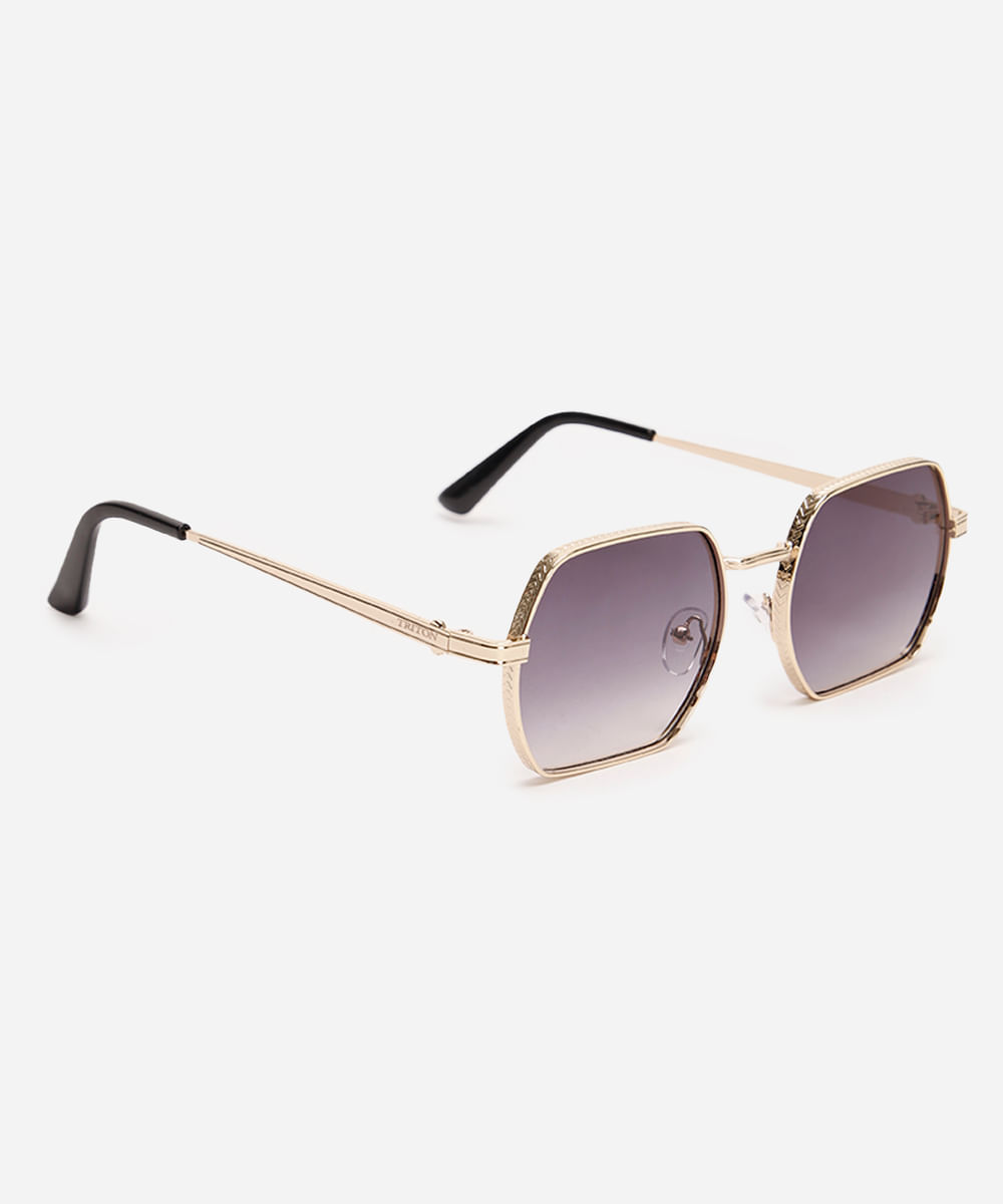 óculos de sol quadrado triton unissex dourado