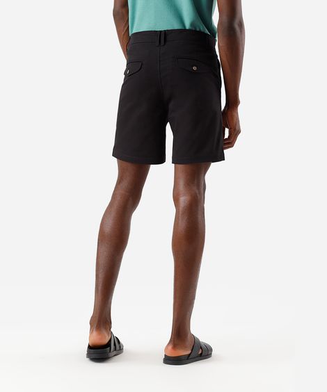 bermuda reta masculina de sarja preta