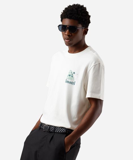 camiseta masculina de algodão amalfi off white