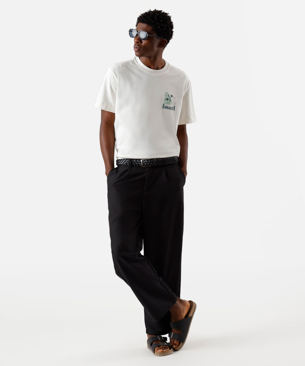 camiseta masculina de algodão amalfi off white