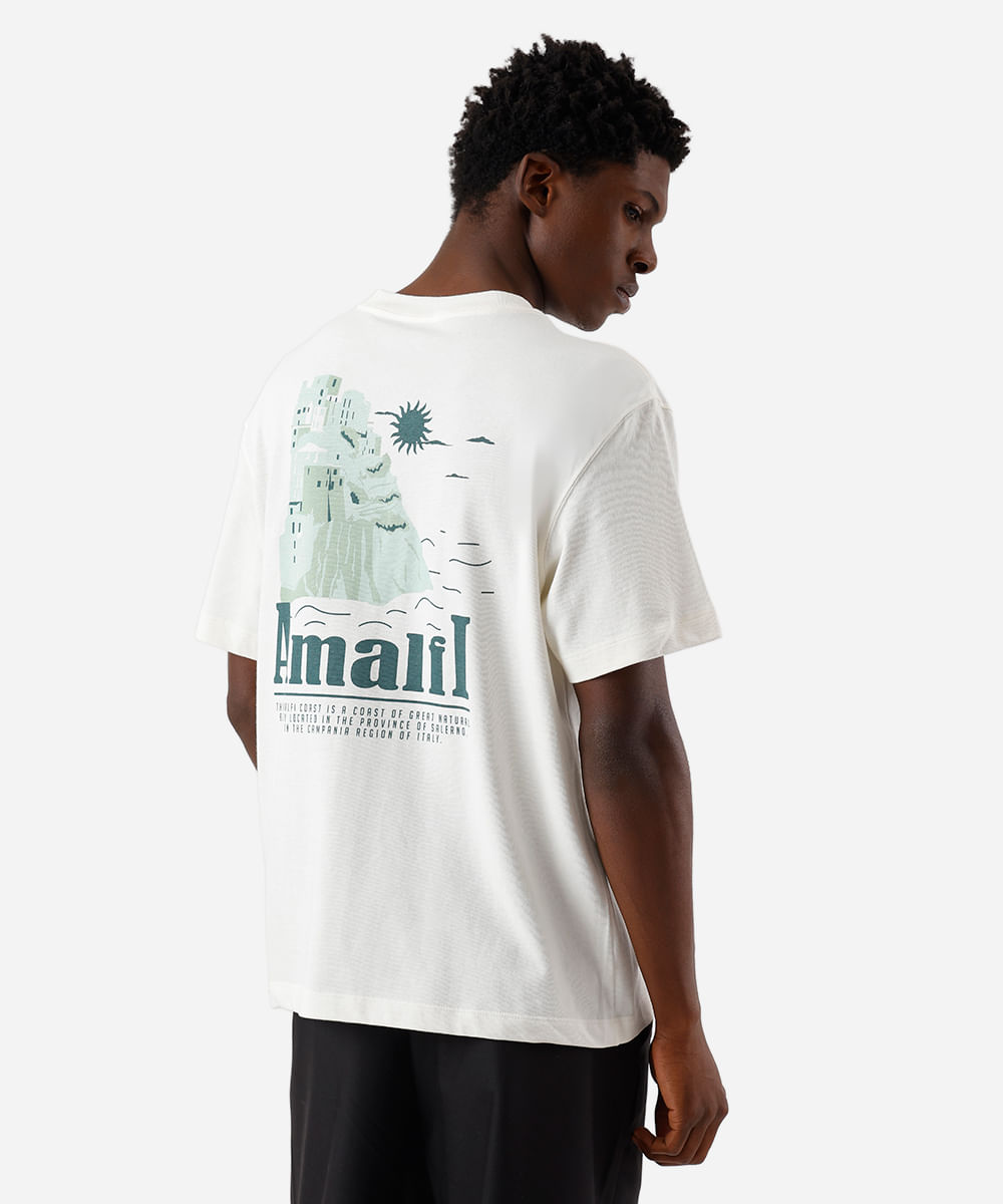 camiseta masculina de algodão amalfi off white