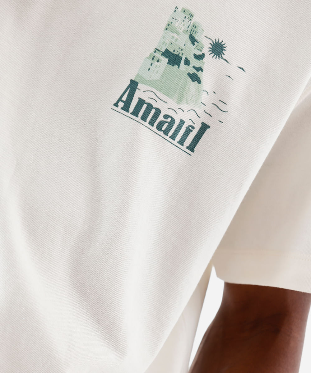 camiseta masculina de algodão amalfi off white