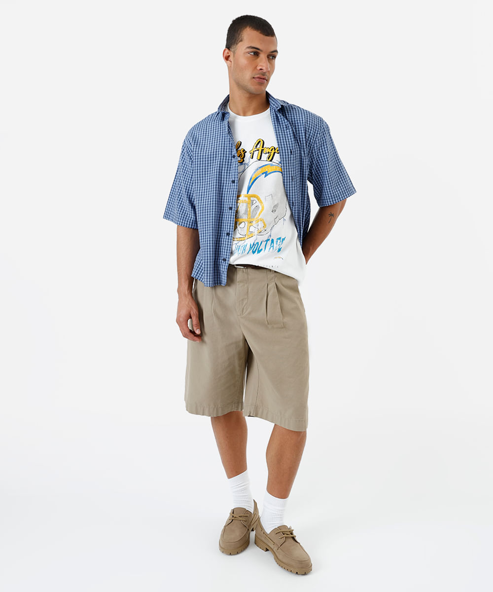 camiseta masculina relaxed nfl chargers off white