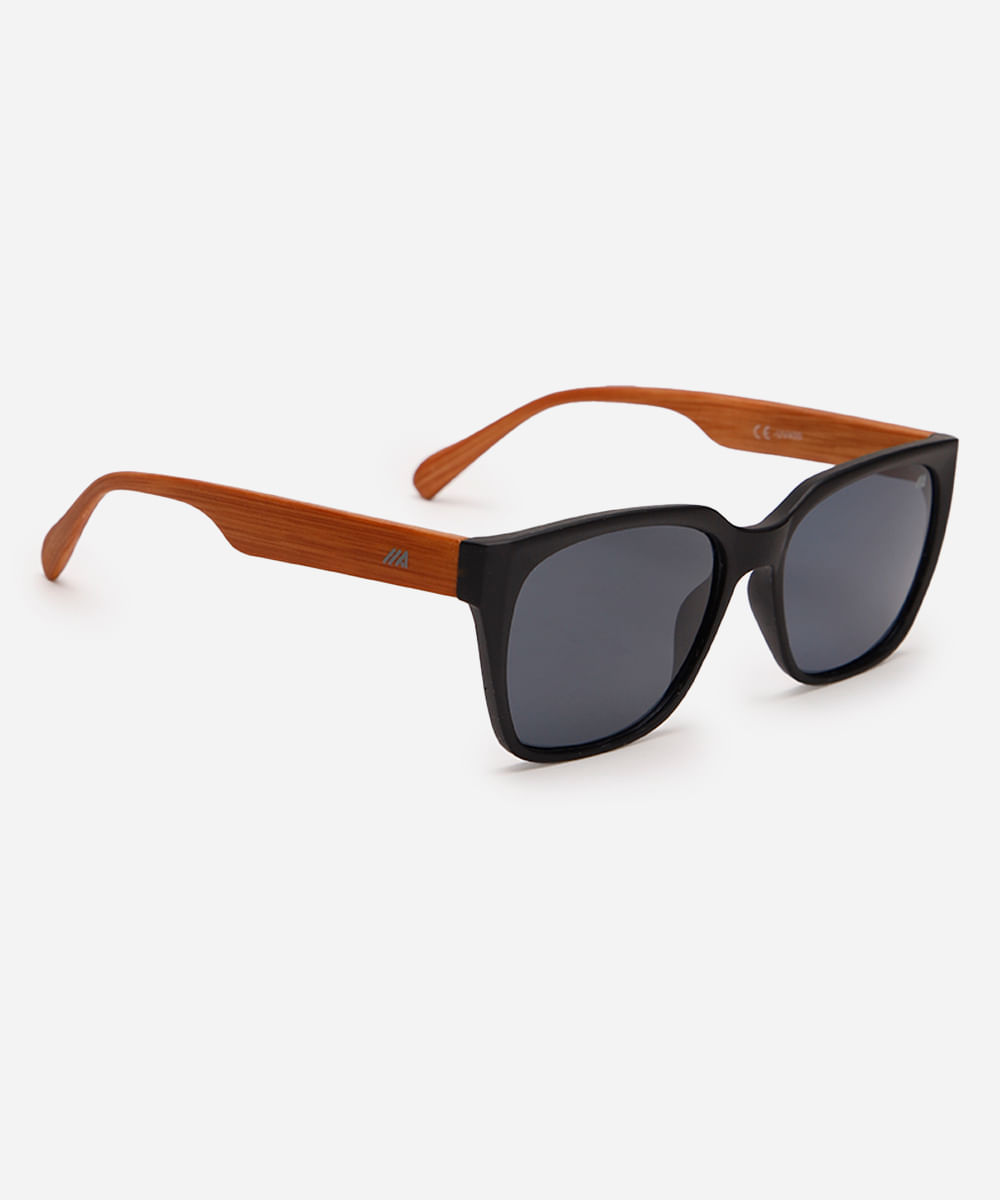 óculos de sol quadrado masculino - preto