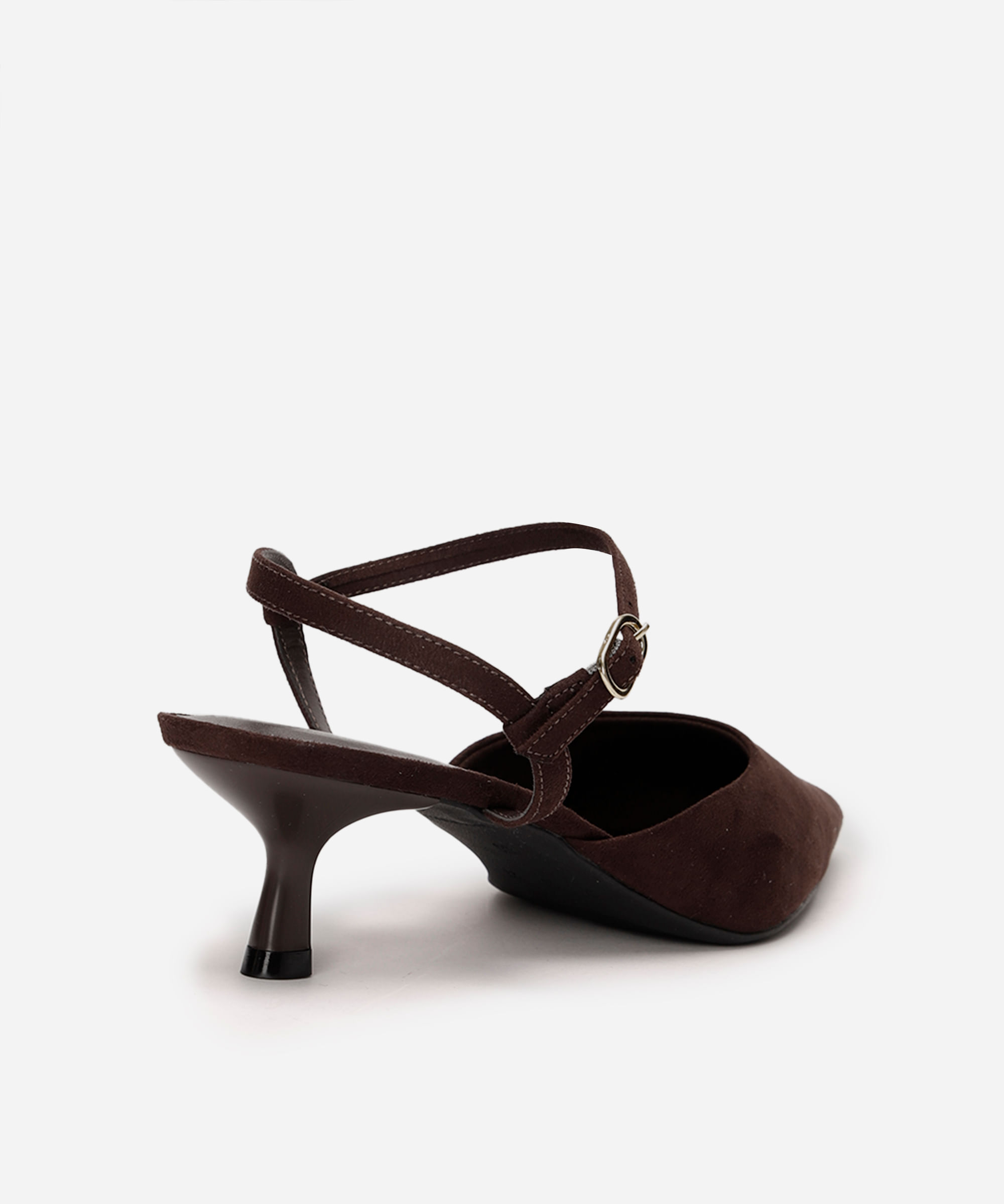 scarpin bico fino salto fino oneself texturizado  marrom