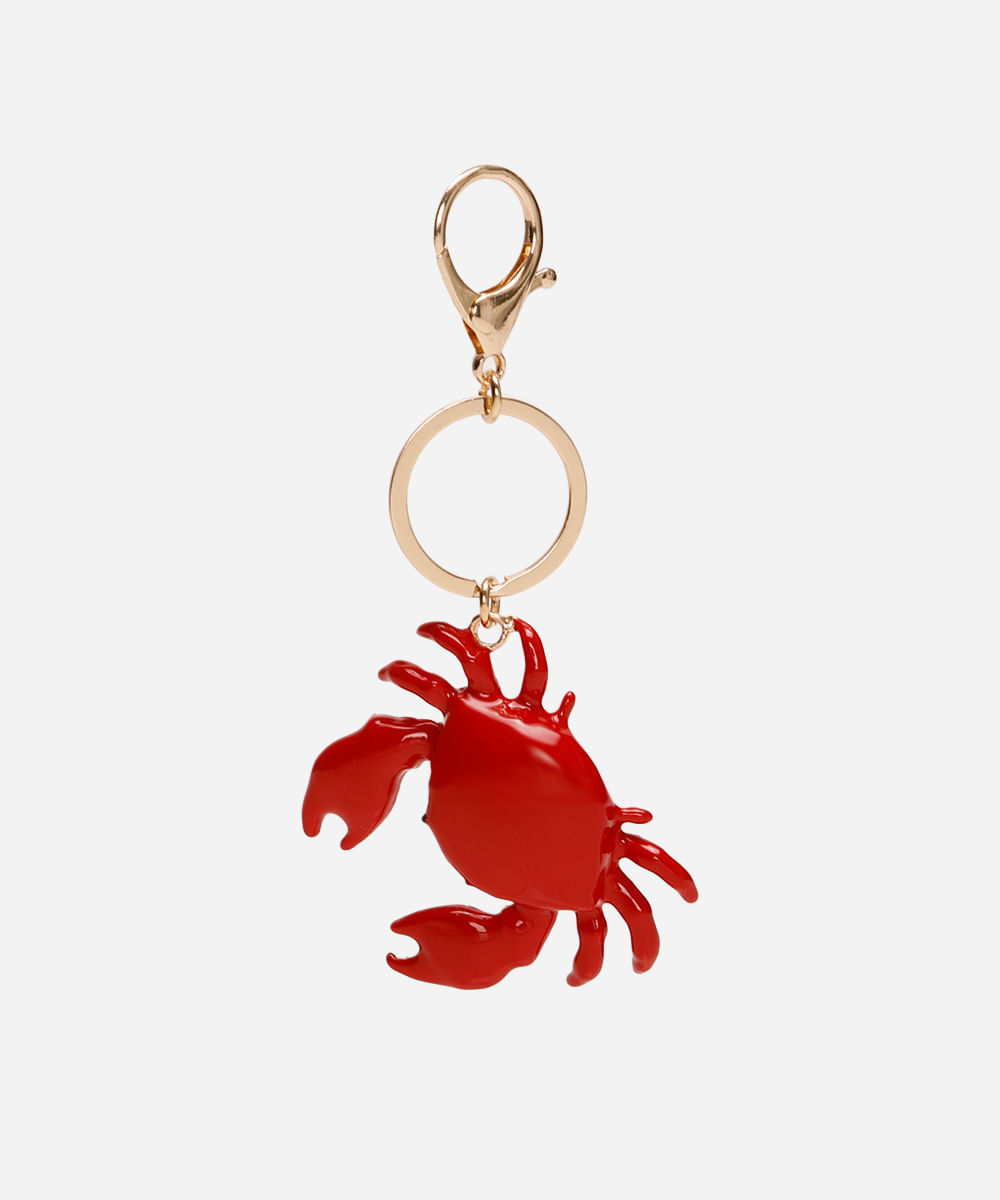 chaveiro bag charm caranguejo vermelho