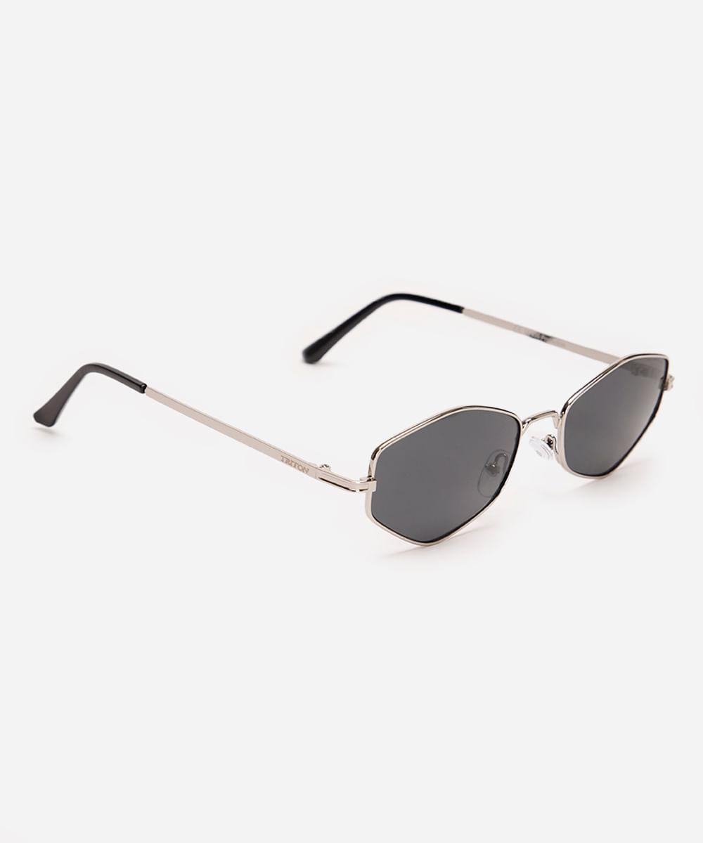 óculos de sol oval triton prateado