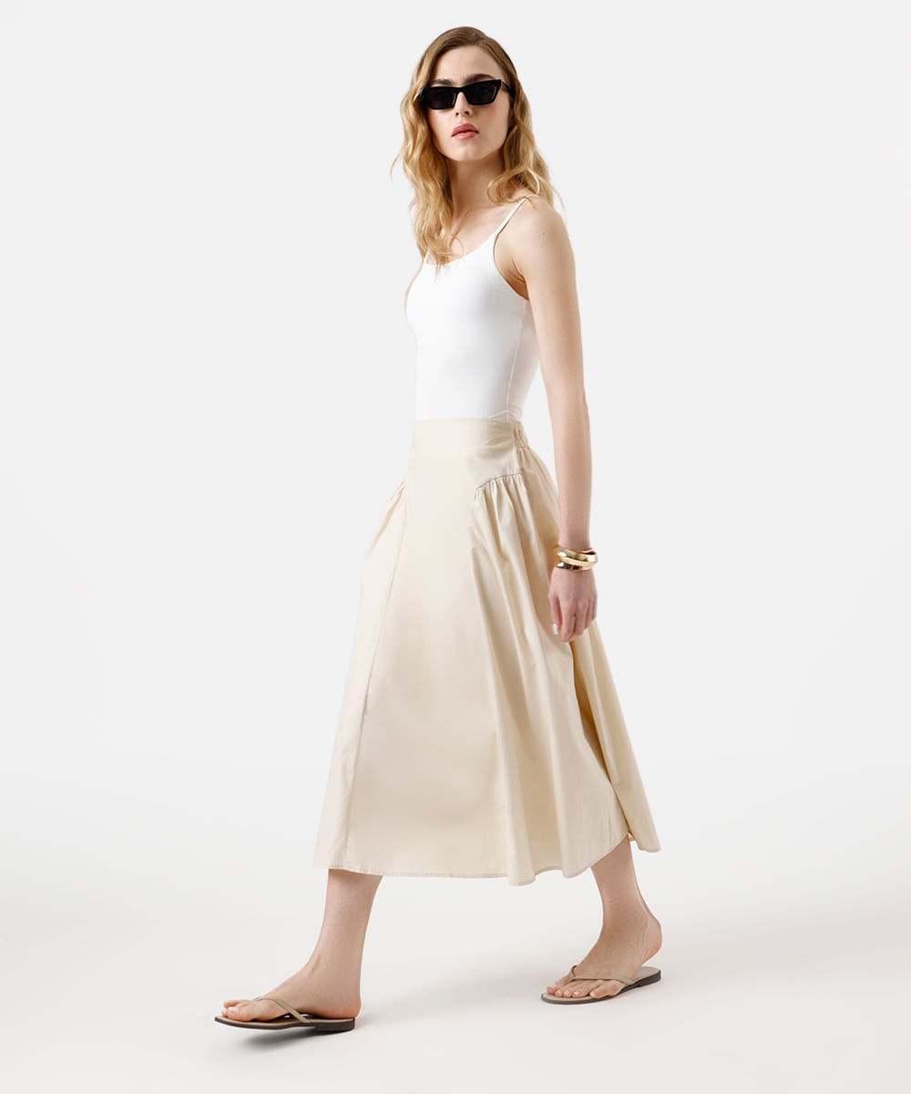 regata básica feminina de poliamida com bojos removíveis off white