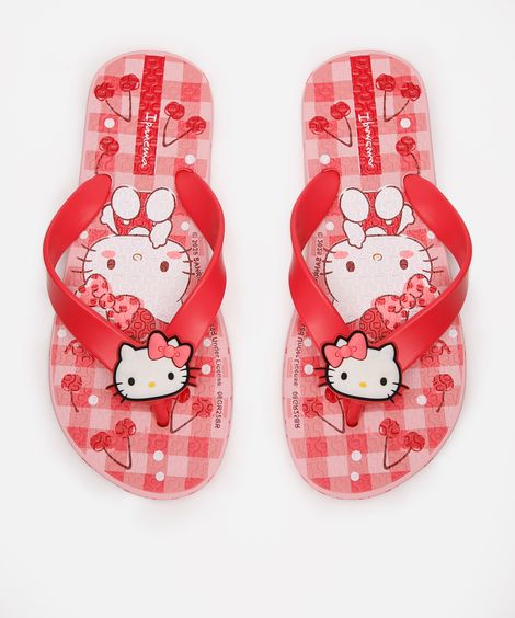 chinelo infantil hello kitty ipanema rosa