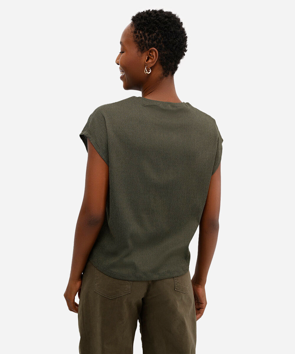 blusa muscle feminina texturizada básica verde