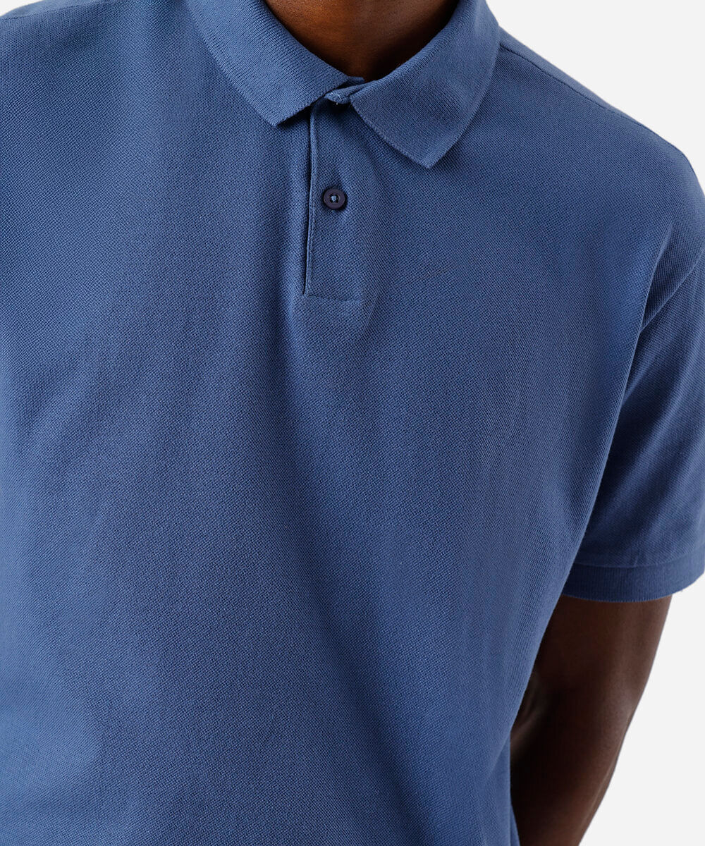 polo básica manga curta - azul médio