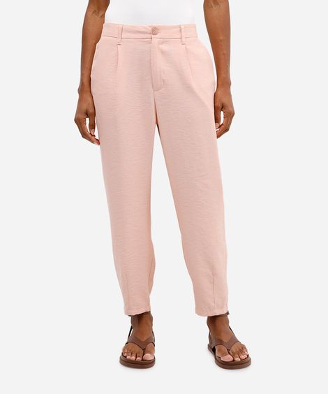 calça feminina pregas rosa
