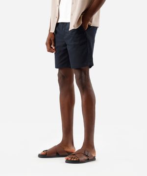 bermuda reta masculina de sarja azul