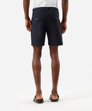 bermuda reta masculina de sarja azul