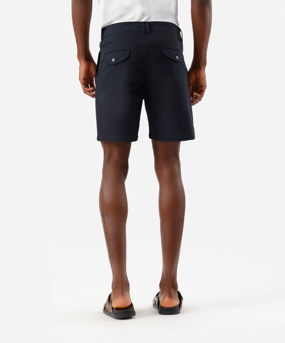 bermuda reta masculina de sarja azul