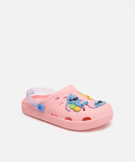 babuche infantil stitch grendene rosa