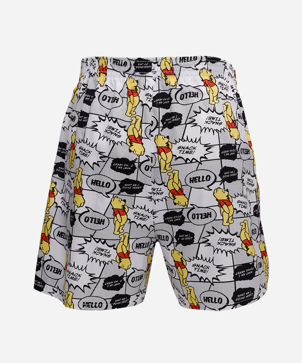 cueca samba canção de algodão pooh colorido