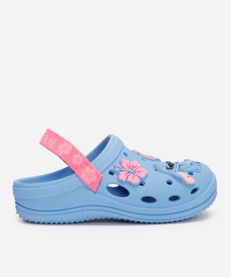 babuche infantil stitch com elástico grendene azul