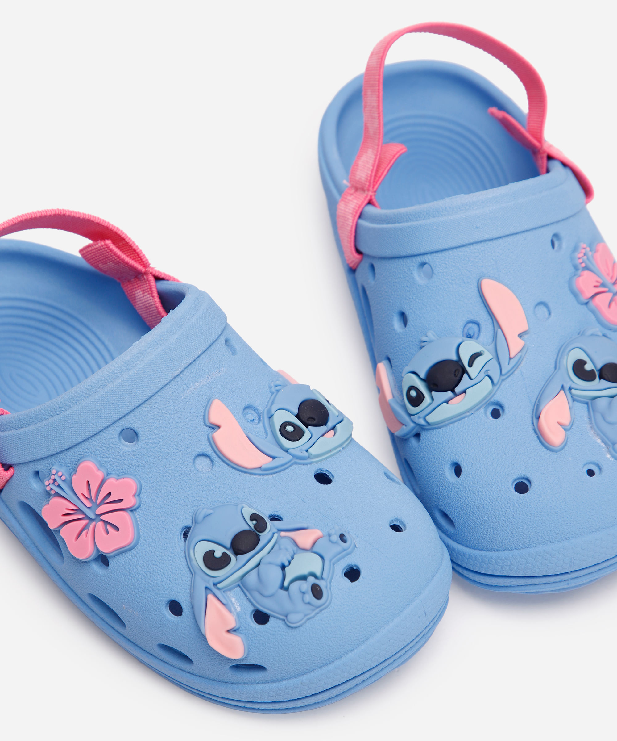 babuche infantil stitch com elástico grendene azul