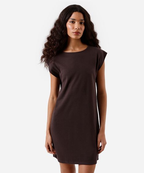 vestido muscle curto feminino básico marrom