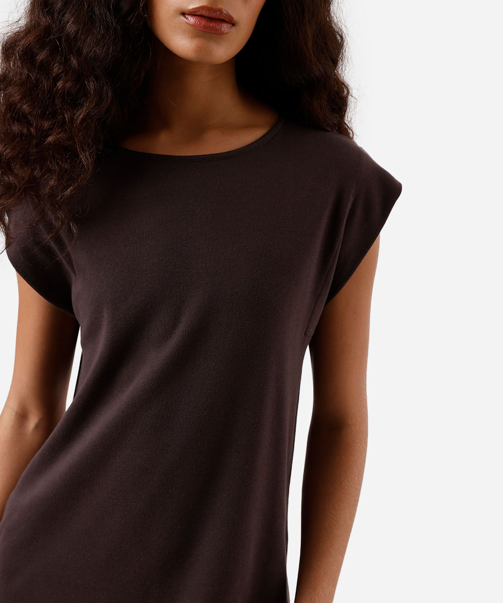 vestido muscle curto feminino básico marrom