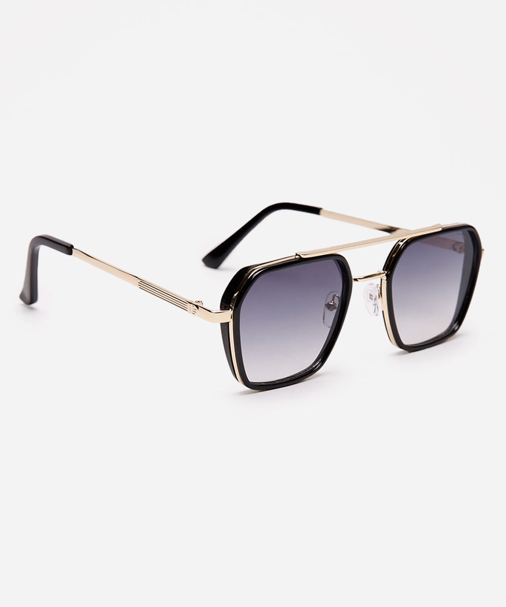 óculos de sol quadrado  triton unissex dourado
