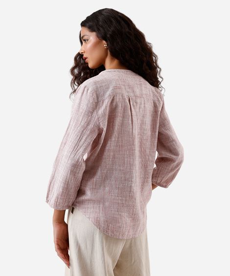 bata algodao manga longa botoes vista listrada colorido