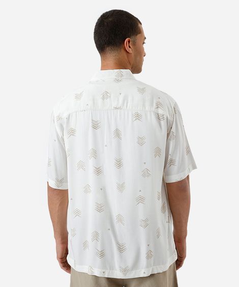 camisa masculina de viscose manga curta étnica colorida