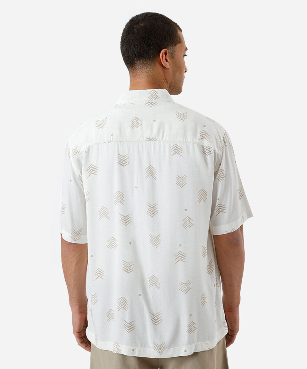 camisa masculina de viscose manga curta étnica colorida