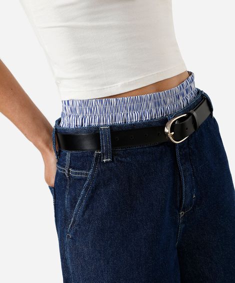 cinto fivela alongada mindset preto