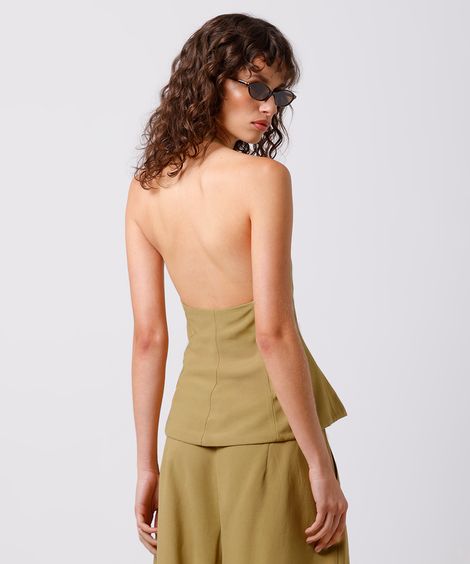 blusa feminina frente única com recorte mindset  verde