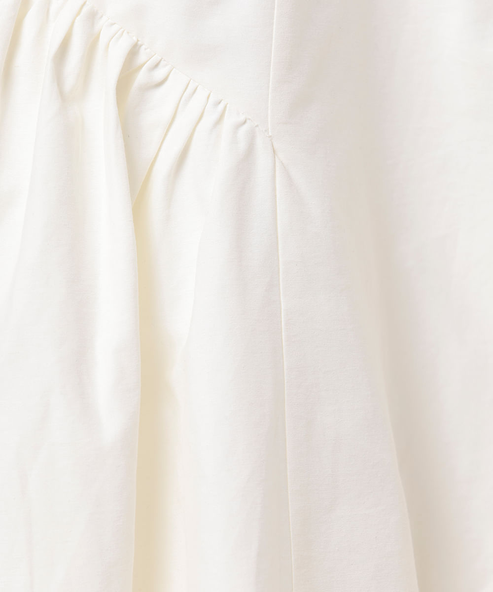 vestido midi feminino frente única com recorte e franzidos mindset branco