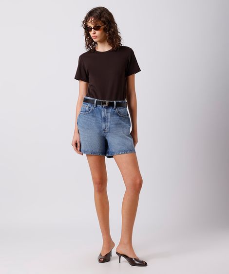 short feminino jeans los angeles mindset - jeans medio