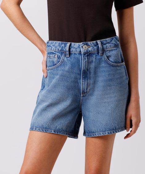 short feminino jeans los angeles mindset - jeans medio