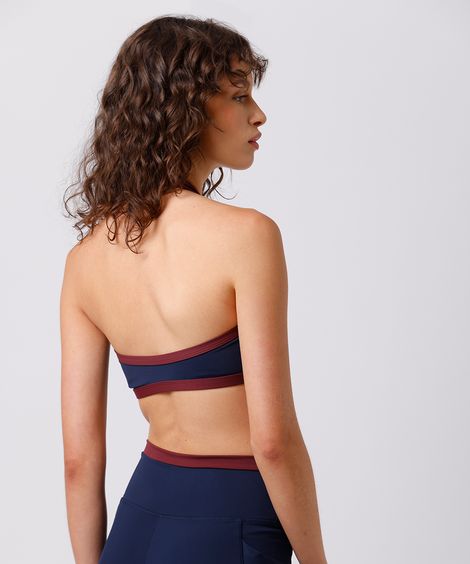 top feminino frente única mindset sport azul