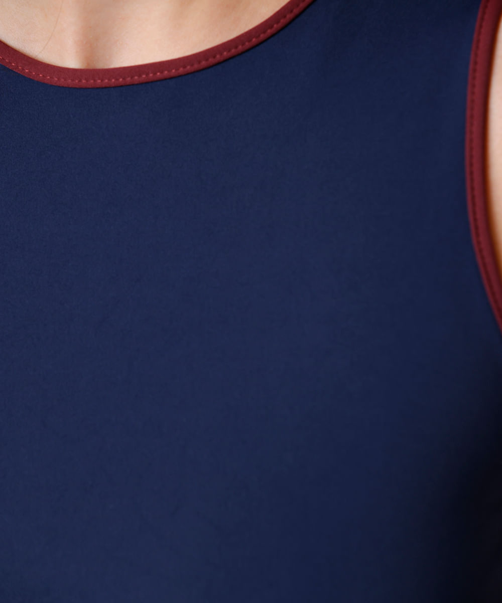 top feminino com recorte mindset sport azul