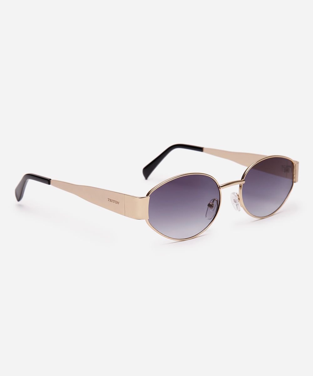 óculos de sol oval triton dourado