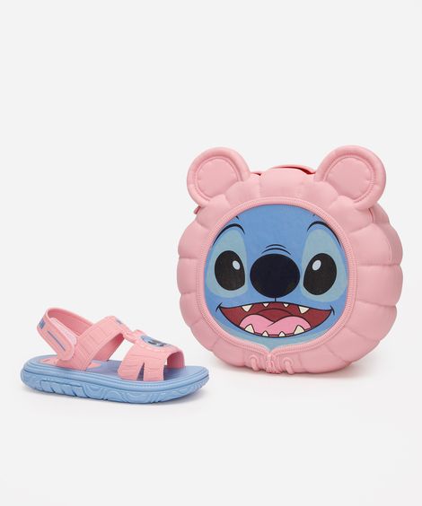 sandália grendene infantil com mochila stitch azul