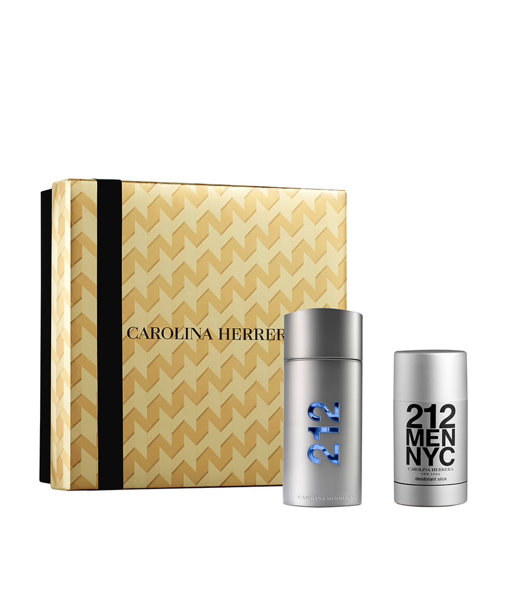 kit feminino carolina herrera 212 men nyc eau de toilette 100ml e desodorante stick 75ml
