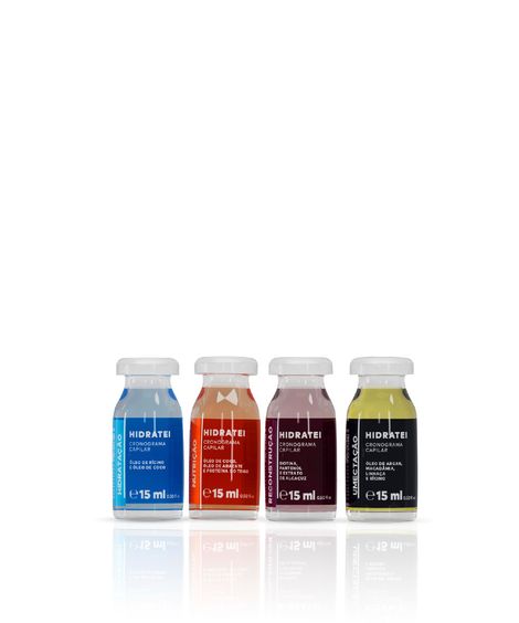 kit hidratei cronograma capilar com 4 ampolas 15ml